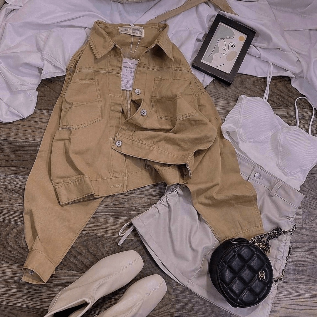 (Free Ship) Áo Khoác Kaki Diện Đi Làm Đi Chơi Đều Đẹp Được Chị Em Săn Đón UP Valetina Shop