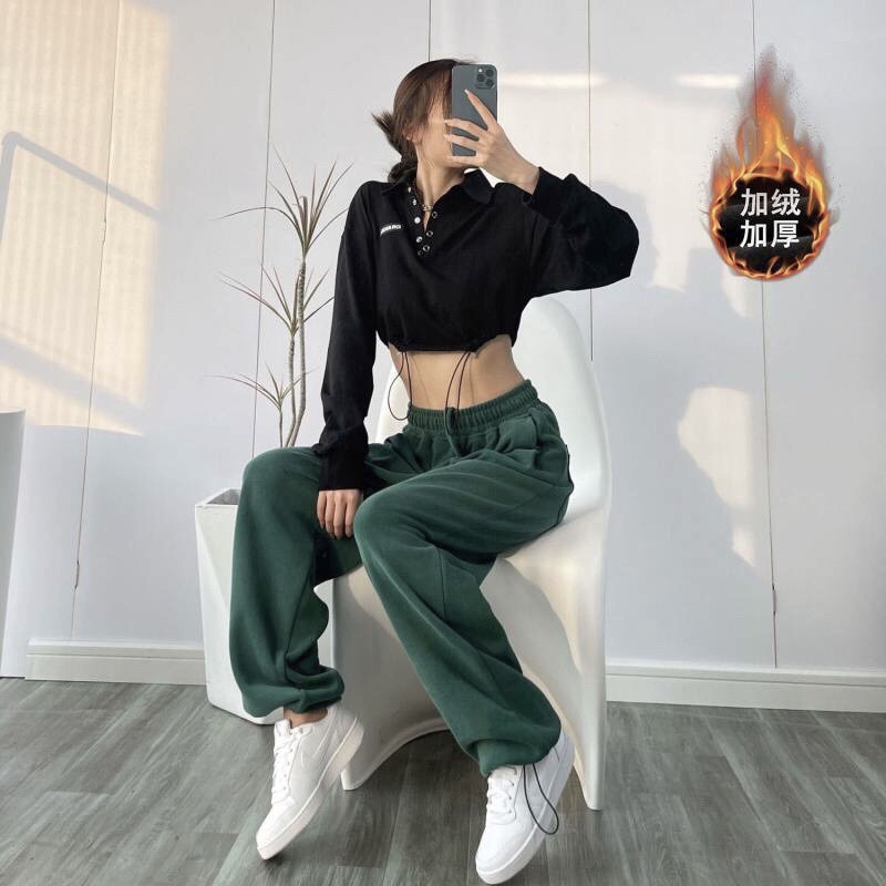 Quần Jogger Thể Thao Nam Nữ Ống Rộng From Có Dây Bo Rút