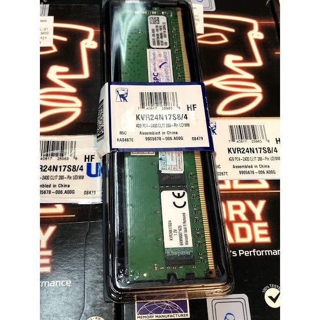 Ram kingston pc 4GB DDR4 2400-Bộ nhớ DDR4 Kingston 4GB (2400) (KVR24N17S6/4) chính hãng mới 100%