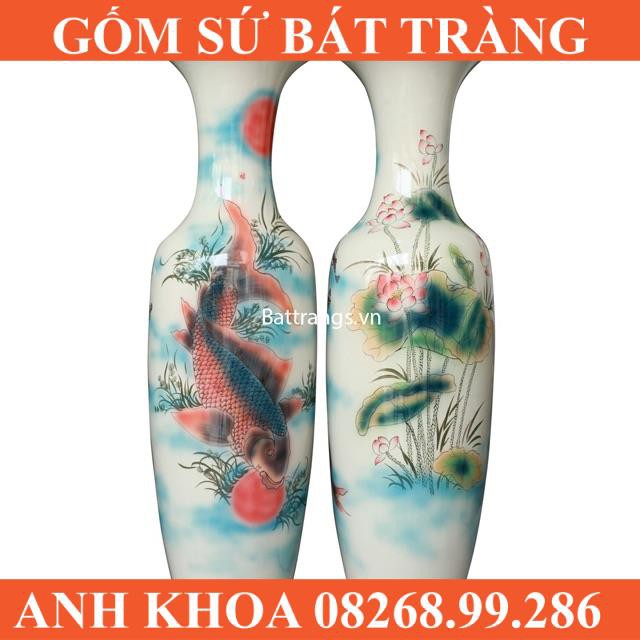 Lọ lộc bình phong thuỷ cao 142cm - Gốm sứ Bát Tràng Anh Khoa