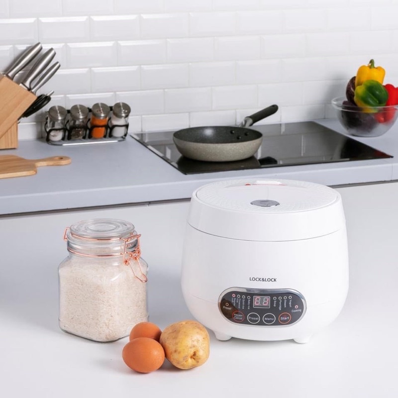 NỒI CƠM ĐIỆN MINI đa năng 0.8L LOCK&LOCK-EJR326WHT