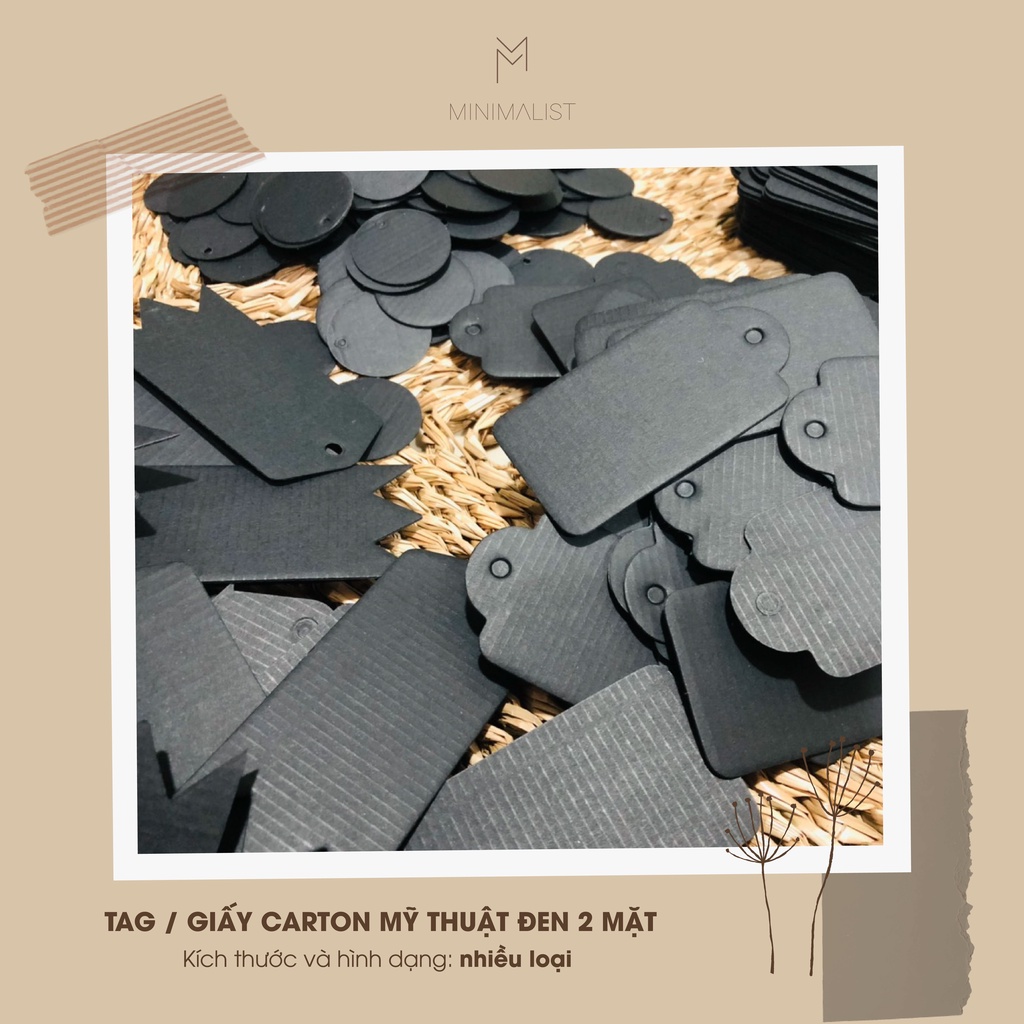 Tag treo làm bằng giấy carton mỹ thuật - Set 10 cái