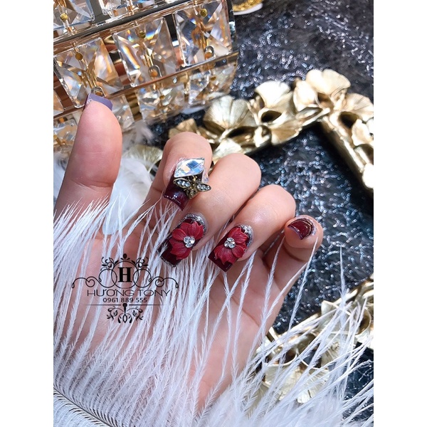 Hoa bột nail xả kho, hoa bột trang trí móng, đồ nail