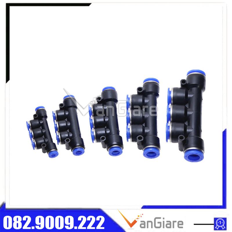 Đầu nối chia 5 ngã khí nén PK ống 4mm 6mm 8mm 10mm 12mm