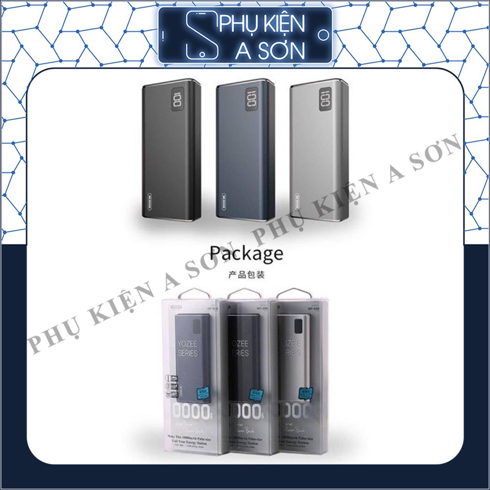 Sạc dự phòng hỗ trợ sạc nhanh vỏ nhôm WK WP099 10000mah