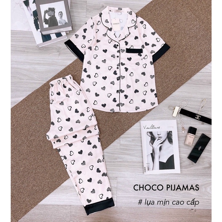 Bộ lụa SAM cao cấp ko nhăn siêu đẹp bộ pijama dài tay quần dài bộ mặc nhà đẹp bộ ngủ lụa