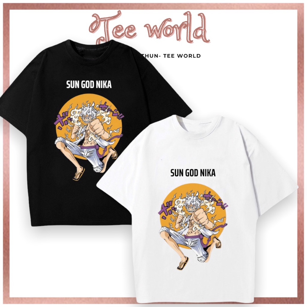 Áo thun LUFFY mũ rơm Gear 5 thần Nika - Áo phông Nam Nữ Unisex in hình One Piece Đảo Hải Tặc dành cho các fan
