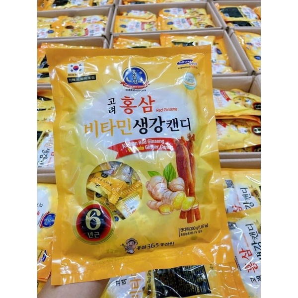 Kẹo Gừng Vitamin 365 Hồng Sâm Hàn Quốc 300gr