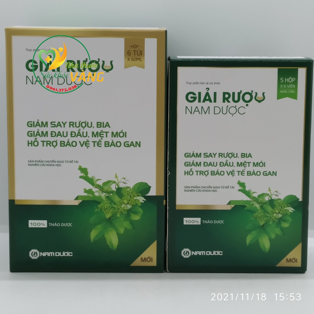 [CHÍNH HÃNG] Giải rượu Nam Dược - Giúp giảm say rượu, giảm ngộ độc rượu