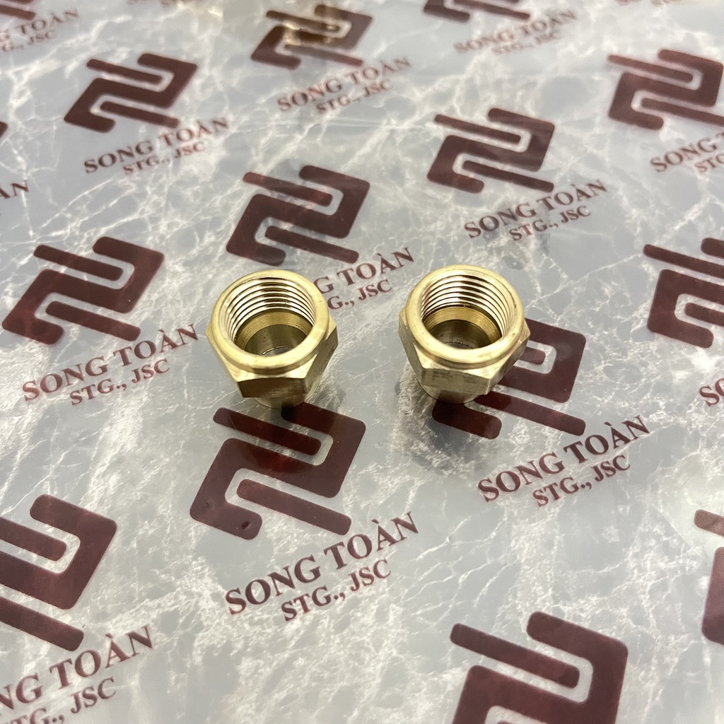 Rắc Co Ống Đồng & Nón chụp - Bằng Đồng Thau Dùng Cho Đầu Ren NPT Côn Lồi cho điện lạnh & khí nén Brass Flare Fitting Nut