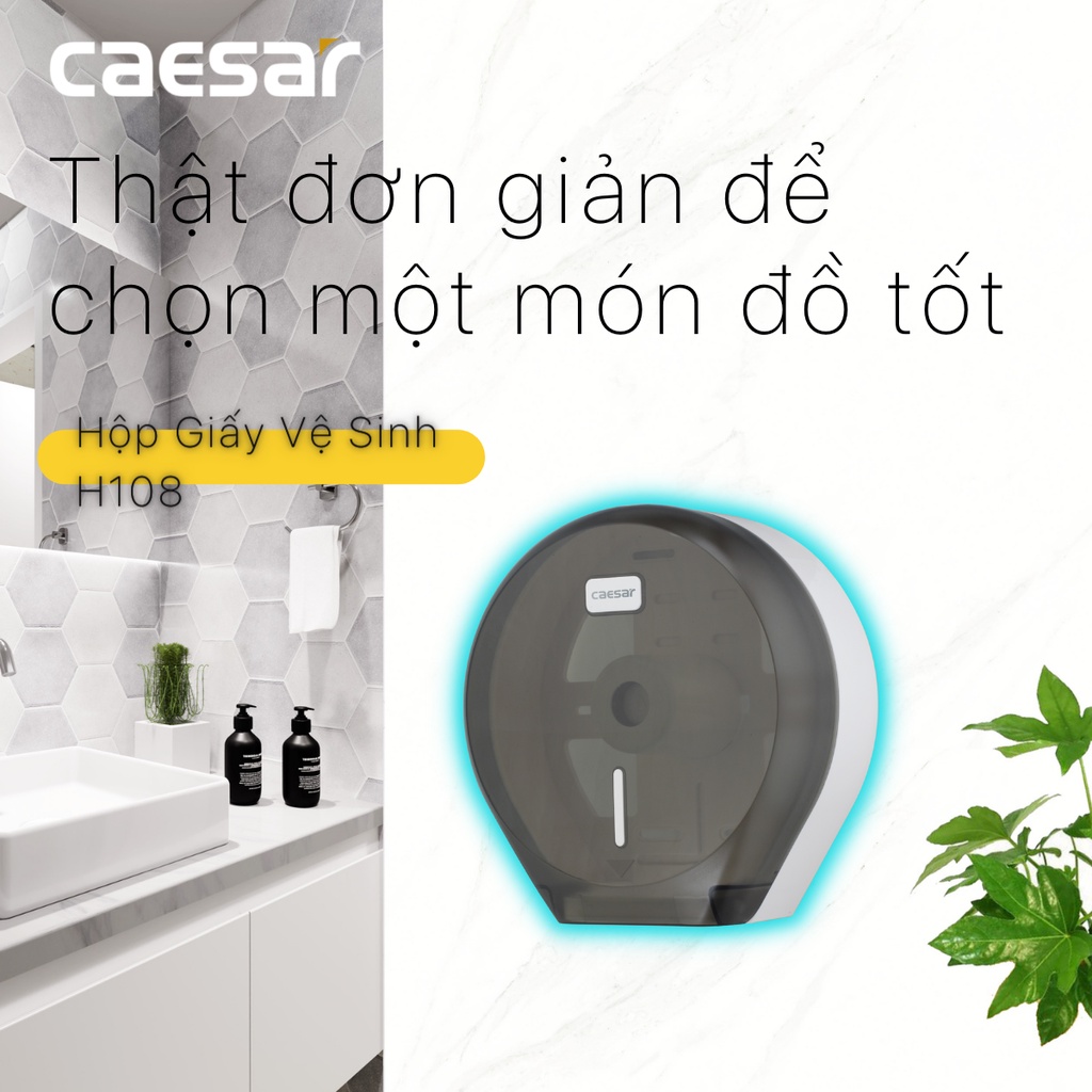 [Caesar] Hộp giấy vệ sinh lớn H108 cho nhà vệ sinh công cộng, chất liệu nhựa ABS cao cấp, mặt mica trong, có khóa hộp