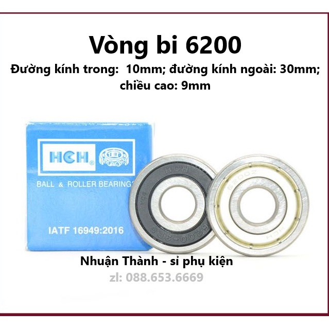 Vòng bi 6200 chuyên dụng cho các loại máy kích thước 10*30*9mm