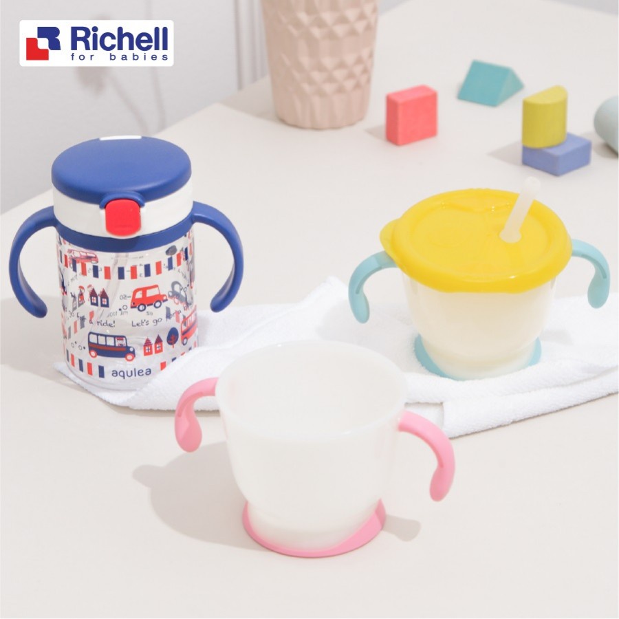 Bộ cốc tập uống và bình ống hút Richell cho bé