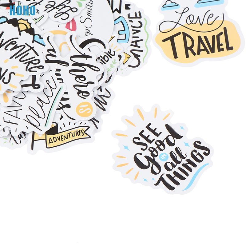 Bộ 50 Sticker Dán Trang Trí Hình Câu Nói Truyền Cảm Hứng