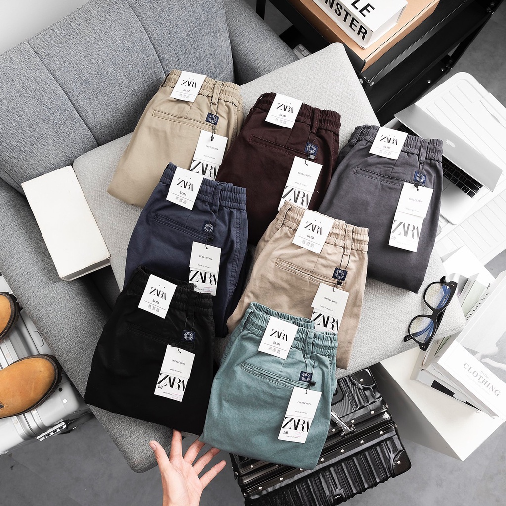 Quần Jogger Nam Bo Chun Zara Kaki Vải Xịn Cao Cấp Co Dãn 4 Chiều Nhiều Màu