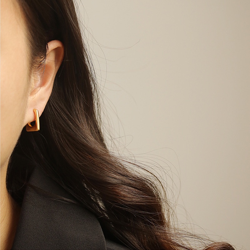 Khuyên Tai Xỏ Lỗ Bằng Hợp Kim Đồng Trơn Mịn Phong Cách Hàn Quốc Hàng Ngày Thời Trang Mới Cho Nữ