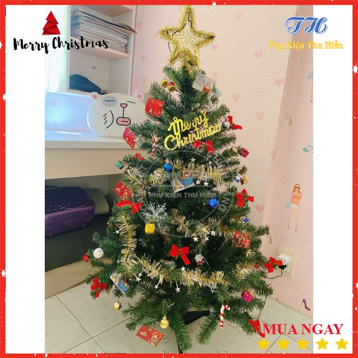 Cây thông noel 1m2 trang trí giáng sinh cho nhà cửa, phòng khách, phòng ngủ Full phụ kiện trang trí