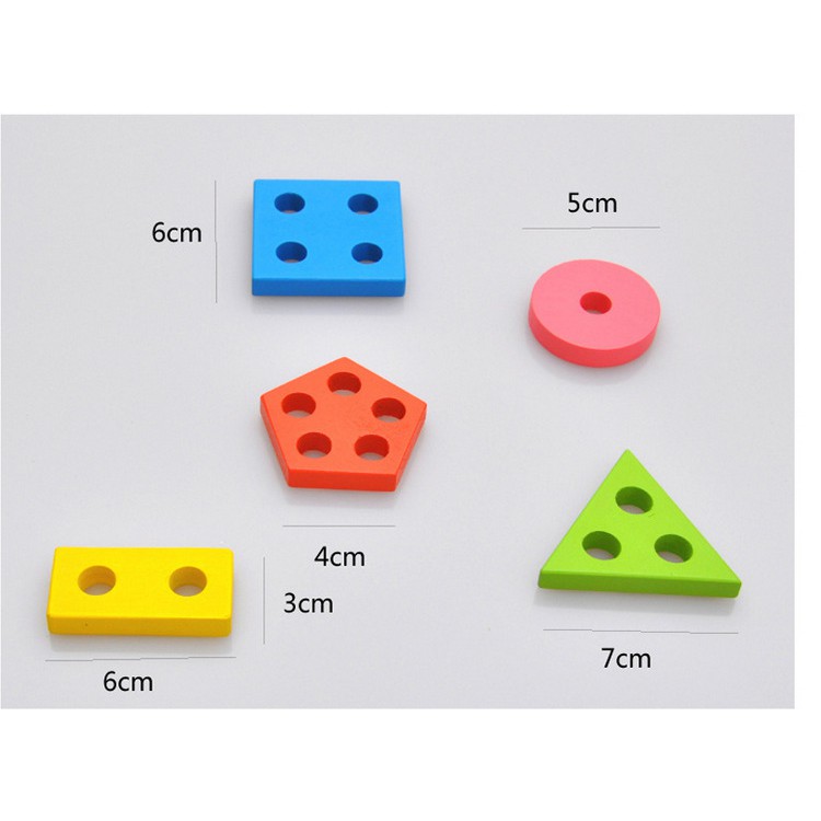 Thả Hình Khối Trên Thanh  HCM-GIÁ SỈ  Đồ Chơi Gỗ Montessori Cho Bé Học Hình Khối, Màu Sắc