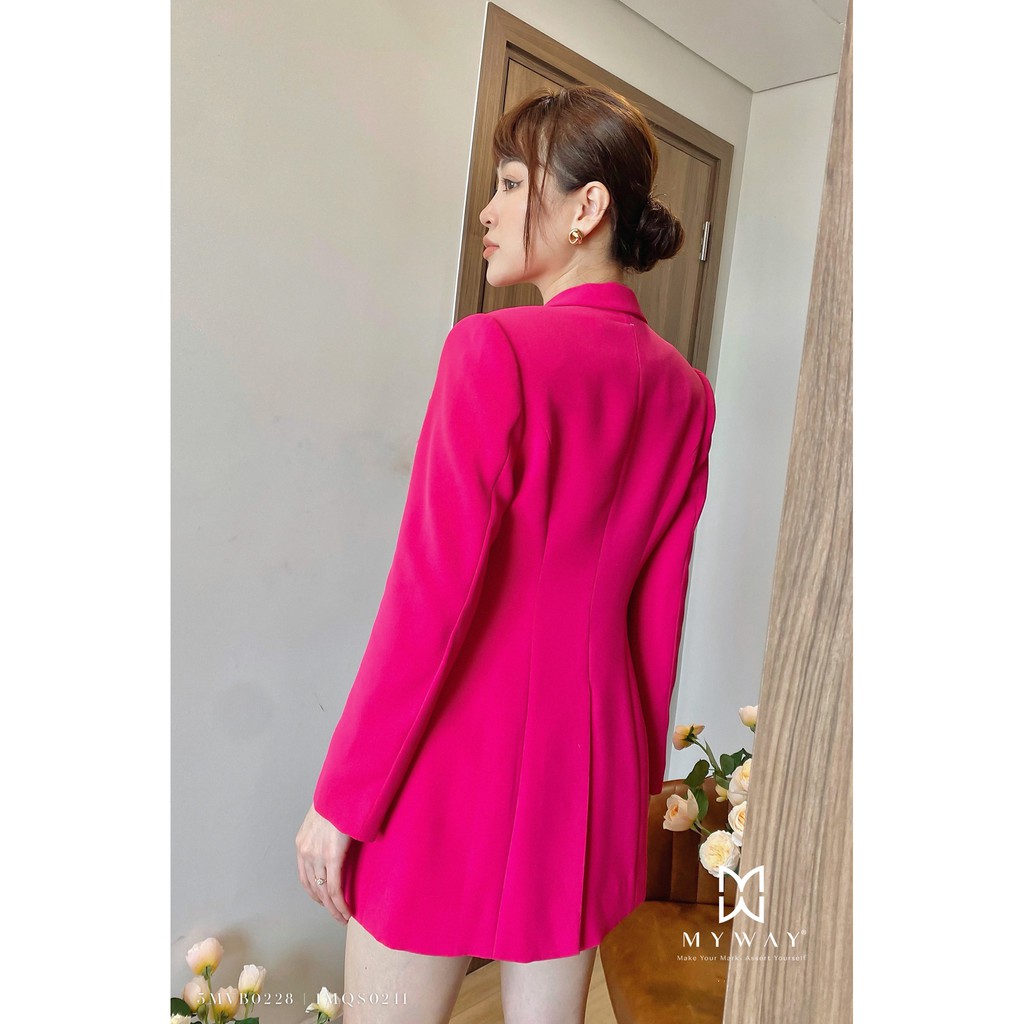 Áo Vest Blazer Nữ MY WAY Dáng Dài Hai Túi Đính Cúc Sang Trọng 5MVB0228