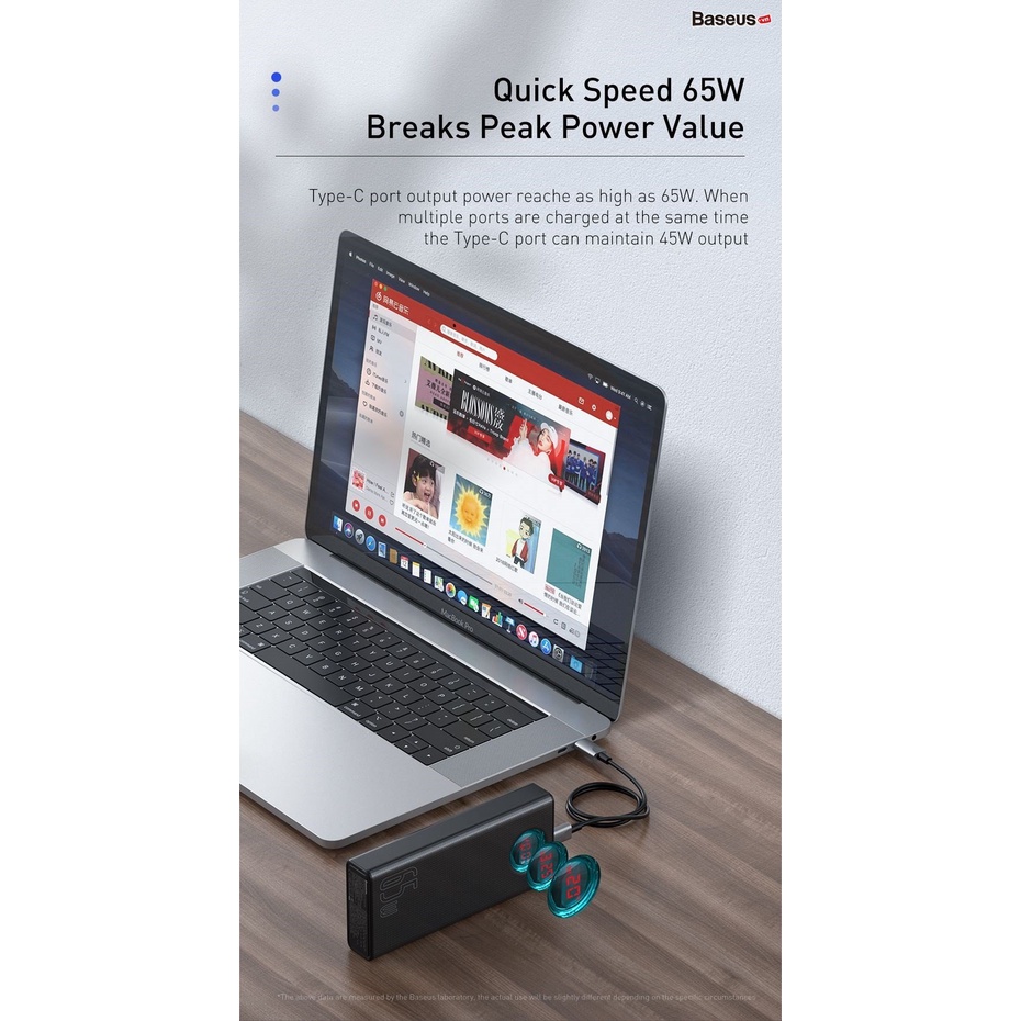 Pin sạc dự phòng đa dụng công suất cao Baseus Amblight Digital Display Quick Charge Power Bank