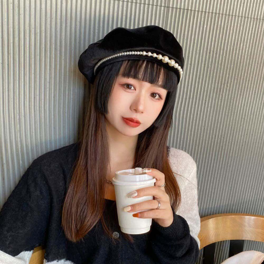 Mũ Beret Vải Nhung Phong Cách Anh Quốc Cổ Điển Thời Trang Mùa Đông Cho Nữ