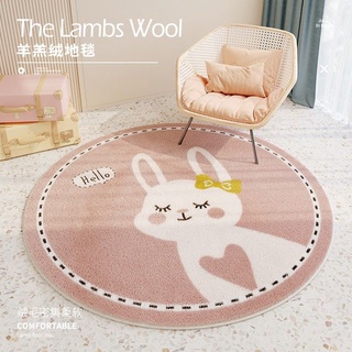 Thảm lông tròn trải sàn lót sàn phòng khách trải giường phòng ngủ thảm lông trắng loang mịn chụp  carpet trải sàn decor