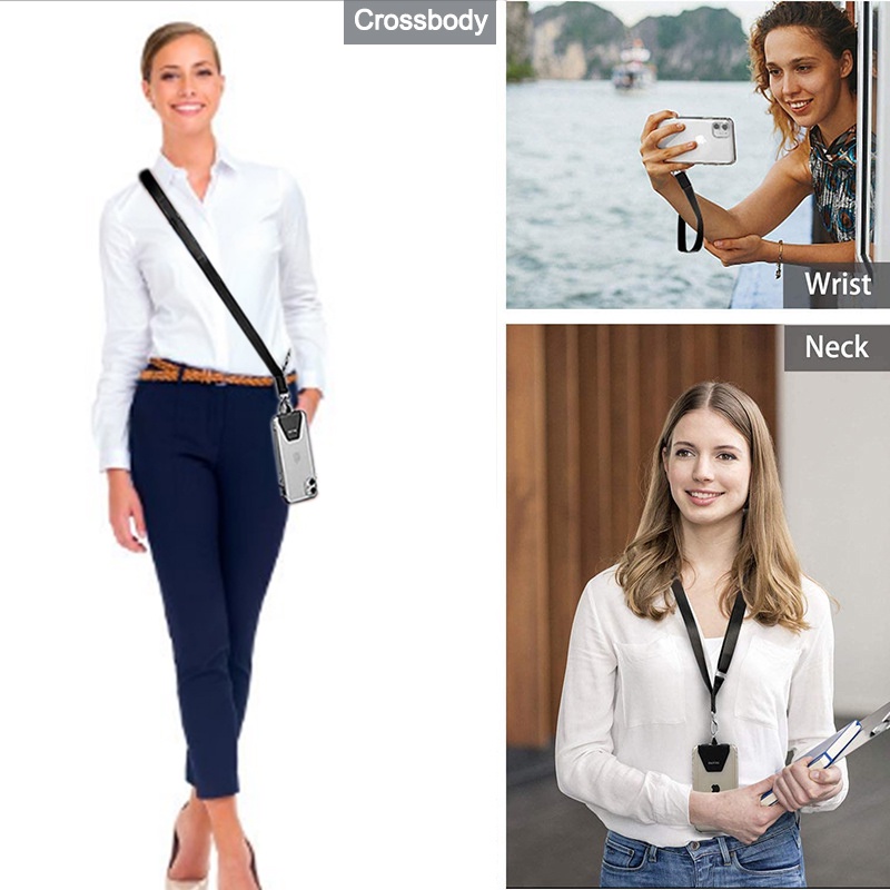 Dây Đeo Ngắn + Dài Có Đệm Kết Nối Điện Thoại / Móc Khóa / Thẻ ID