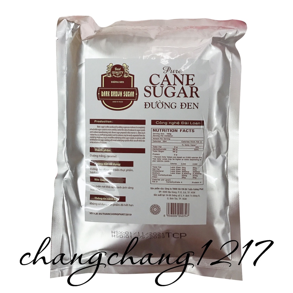 Đường Đen Làm Sữa Tươi Trân Châu Đường Đen Taiwan Gói 1kg (Đài)