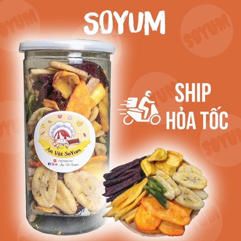 Trái cây thập cẩm sấy 270g, ăn vặt Soyum vừa ngon vừa rẻ