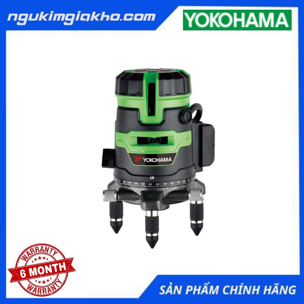 Máy Cân Mực Băn Cốt Laser YOKOHAMA 5 Tia Xanh - YK123 Pin Lớn