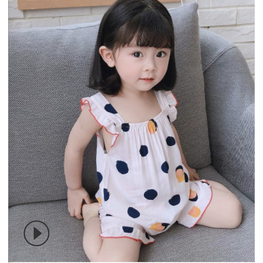 Váy Bộ Mặc Nhà Mùa Hè Cho Bé Vải Cotton Lụa Mềm Mịn 1-5 tuổi