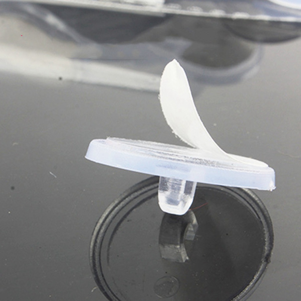 Set 10 / 30 / 50 móc treo dán tường trong suốt hình tròn 2cm tiện dụng