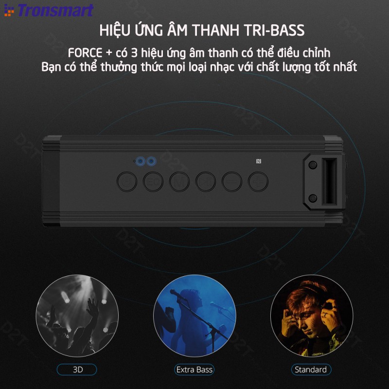 Tronsmart Element Force Plus | PHIÊN BẢN MỚI  | Loa Bluetooth 5.0 công suất 40W, chống nước IPX7, chơi nhạc tới 15 giờ