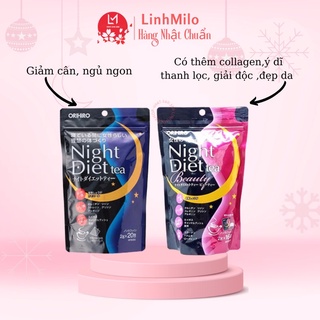 Trà giảm cân đốt mỡ ban đêm Night Diet Tea Orihiro và Night Diet Tea Beauty Orihio Nhật Bản