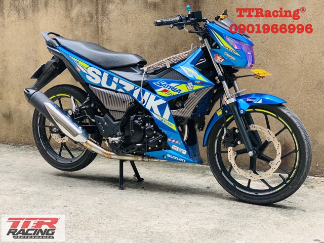 Fullset pô đen có vỹ Suzuki Raider SatriaFi [ Tặng adapter]