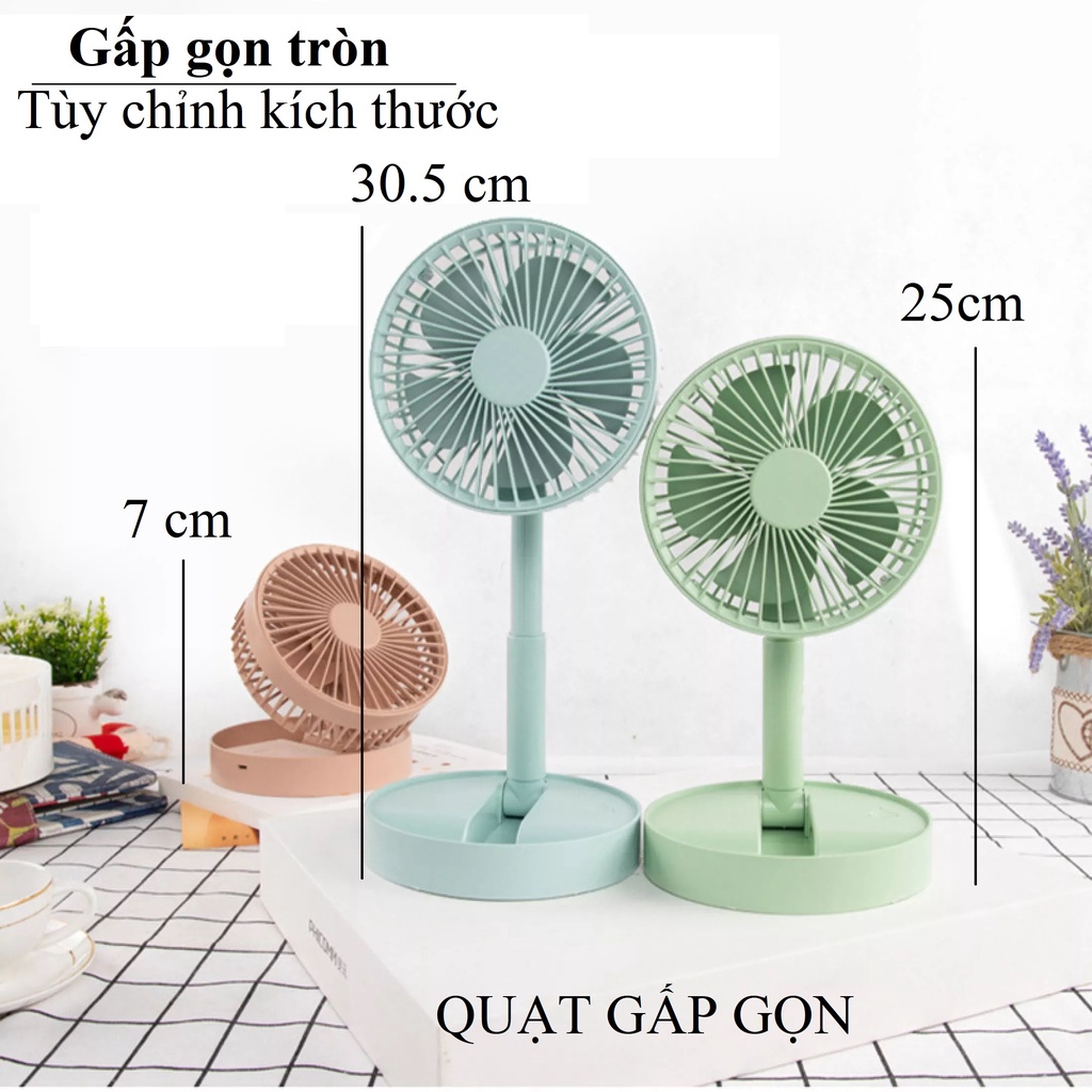 Quạt mini có thể gập lại loại sạc USB, quạt điện để bàn dễ mang theo cho ký túc xá sinh viên và văn phòng
