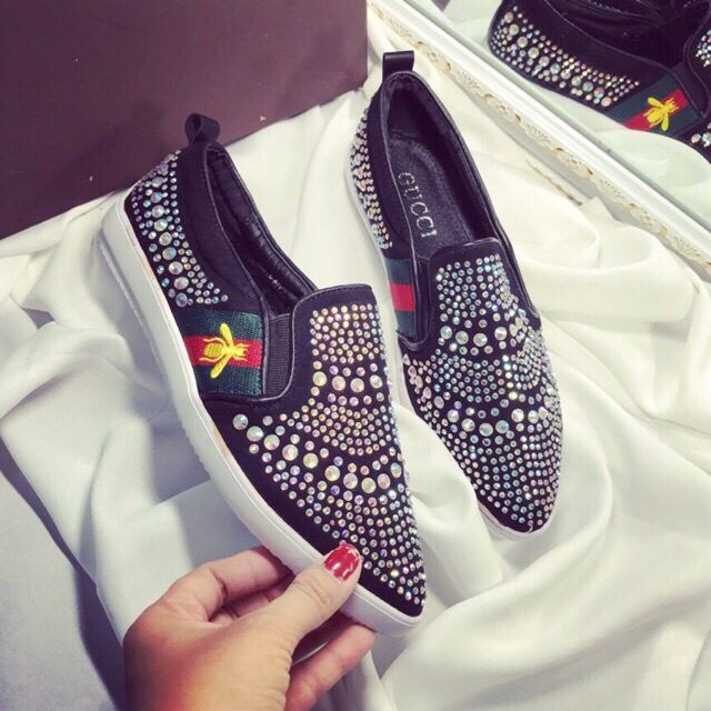 Giày lười nữ đính đá hàng thiết kế, hàng cao cấp | BigBuy360 - bigbuy360.vn