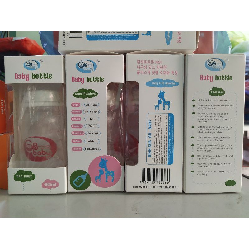 Bình sữa Gb baby cổ hẹp 60ml/120ml/240ml