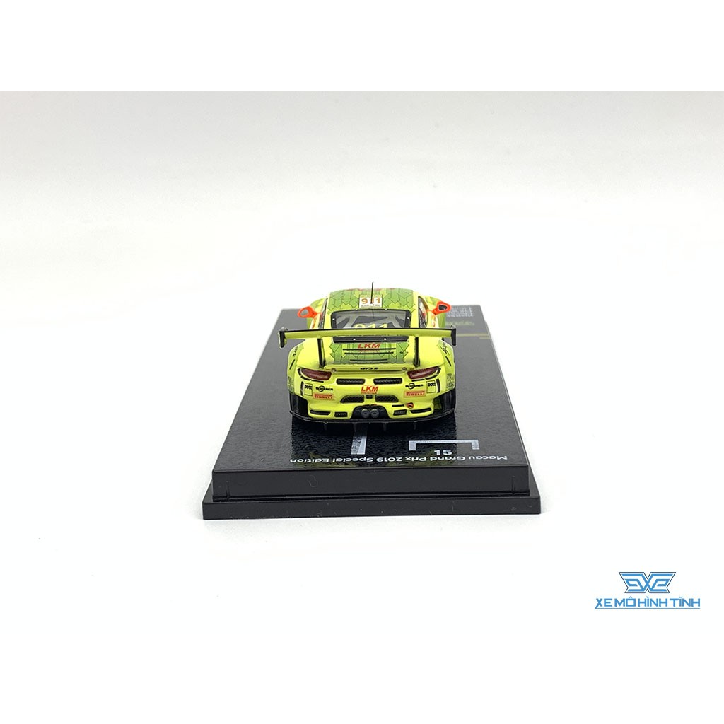 Xe Mô Hình Porsche 911 GT3 R Macau GT Cup FIA GT World Cup 2018 Laurens Vanthoor 1:64 Tarmac Works ( Vàng )