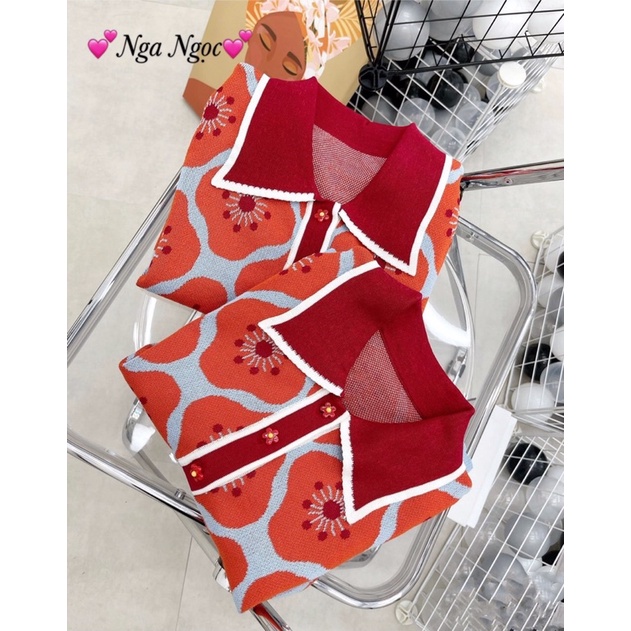 ÁO LEN CỘC TAY MÀU HOA CAM