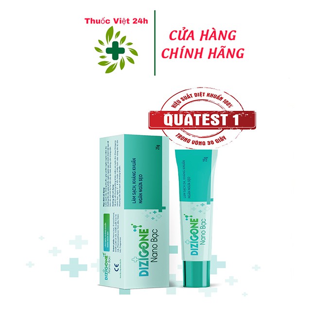 Dizigone Nano Bạc – Kháng khuẩn vượt trội, tái tạo da, ngăn ngừa sẹo, tuýp kem 25gr