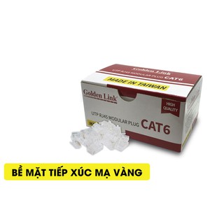 Đầu hạt mạng RJ45 UTP Golden Link CAT 6 Taiwan (100 đầu/ 1 hộp)