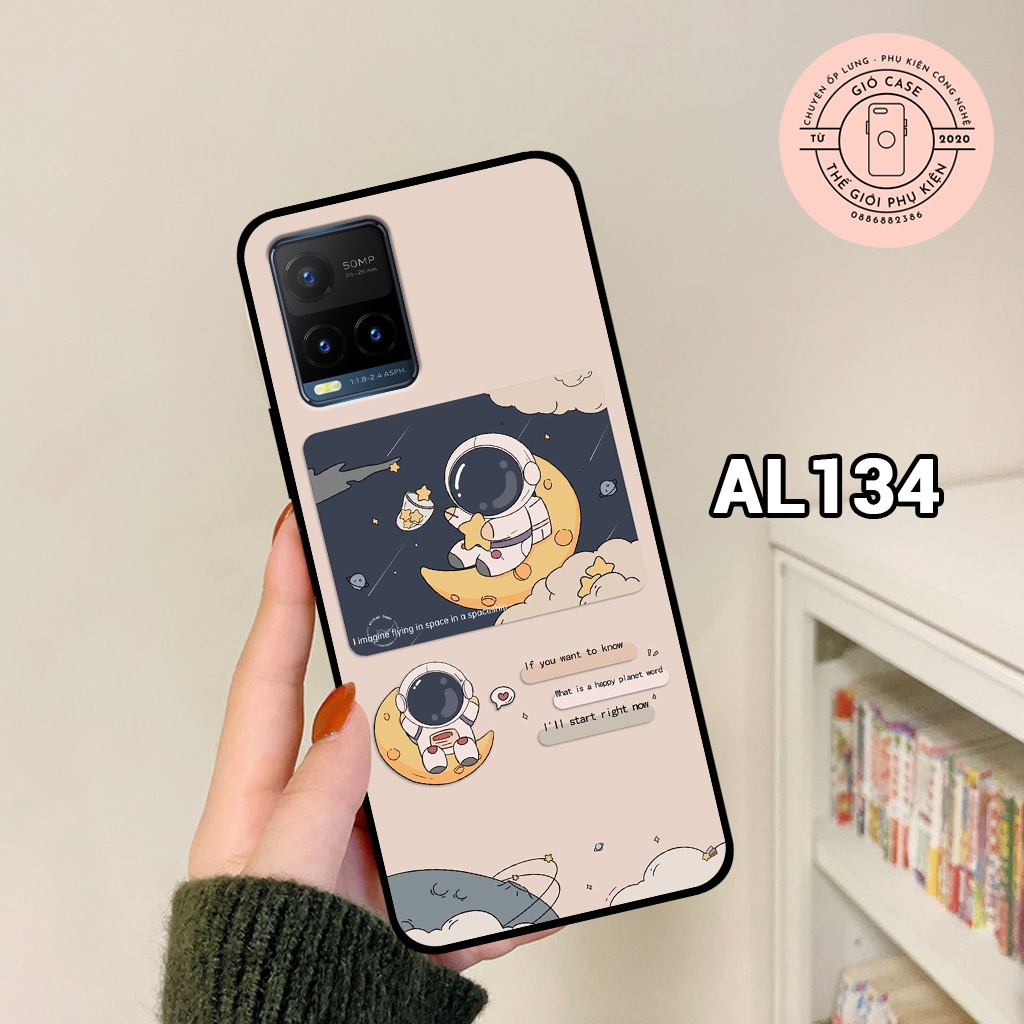 Ốp lưng Vivo Y21/ Y21s hình vũ trụ,phi hành gia đáng yêu,dễ thương – ốp nhựa chống trầy,chống va đập