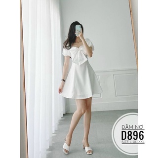 Đầm bigsize phối nơ tay bồng