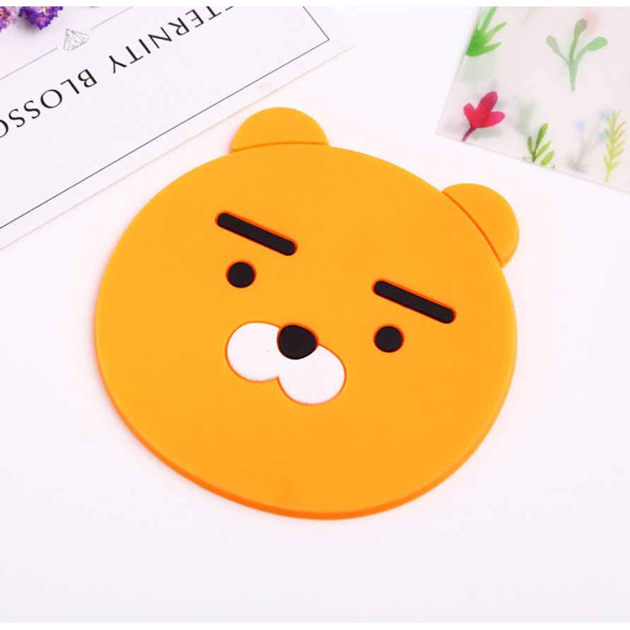 Miếng lót ly silicon Kakao friends, Gudetama, ELF