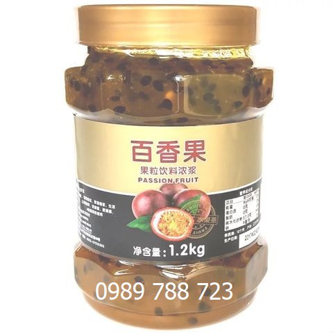 Sốt Mứt Sauce Chanh Leo Nút Đồng 1.2kg - Làm Trà Hoa Quả Chuẩn Ngon