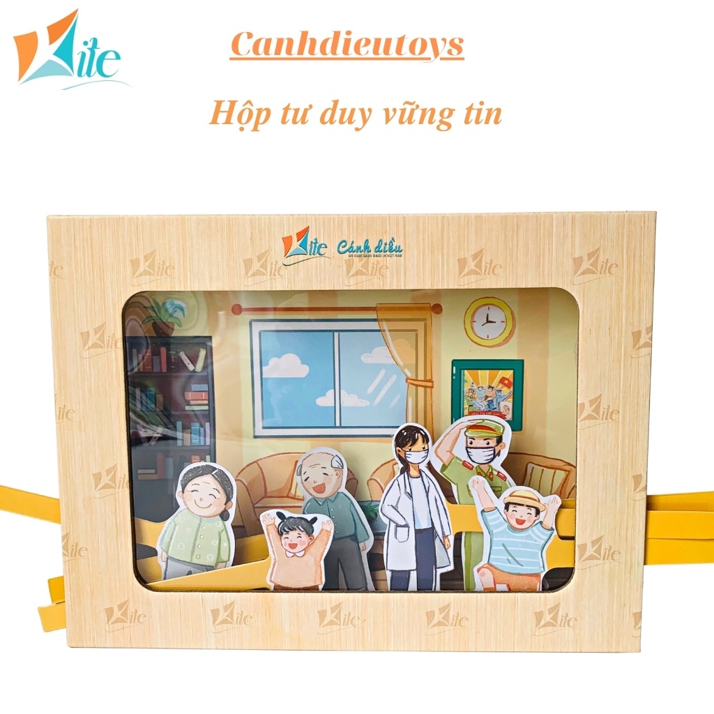 Hộp thẻ tư duy 7 trong 1, thẻ học, tranh ghép hình, board game, sân khẩu rối, thẻ tô xóa vừa học vừa chơi