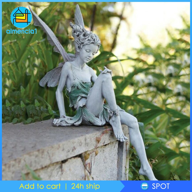 [ALMENCLA1] Fairy Statue Yard Pond Figurine Home Patio Angel Sculpture Ornament