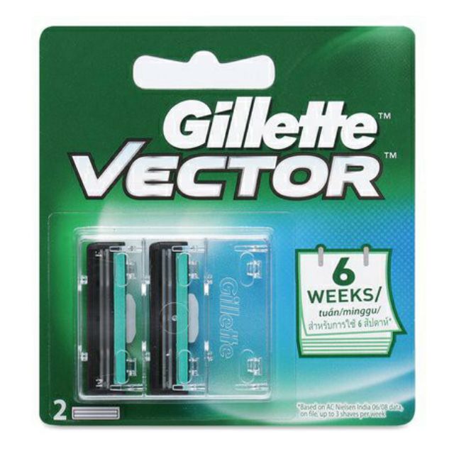 Dao cạo râu lưỡi kép Gillette Vector siêu sắc (Bộ Cán + 3 lưỡi)