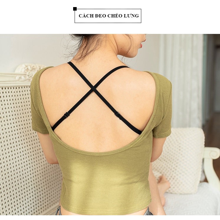 Áo bra su đúc hở sâu phần lưng, dây mặc 4 kiểu cao cấp, thiết kế đơn giản, trẻ trung, dễ phối đồ (MS 04081) Anna Shop